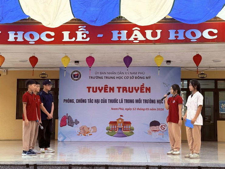 THCS ĐÔNG MỸ ĐẨY MẠNH TUYÊN TRUYỀN PHÒNG, CHỐNG TÁC HẠI CỦA THUỐC LÁ TRONG HỌC ĐƯỜNG- Ảnh 4.