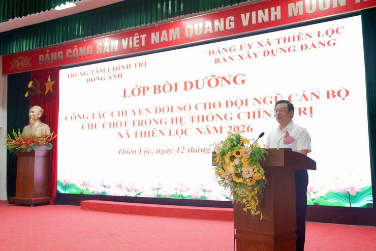Lớp bồi dưỡng công tác chuyến đổi số cho đội ngũ cán bộ chủ chốt trong hệ thống chính trị xã Thiên Lộc năm 2026- Ảnh 3.