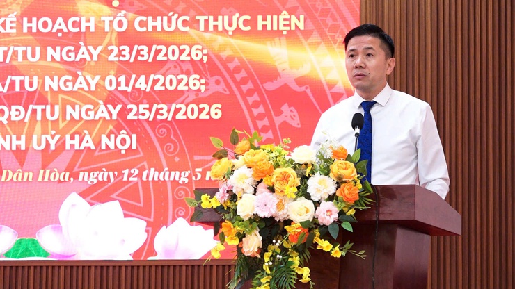 ĐẢNG ỦY XÃ DÂN HÒA TRIỂN KHAI CHỈ THỊ 09, ĐỀ ÁN 05 VÀ QUY ĐỊNH 11 CỦA THÀNH ỦY HÀ NỘI- Ảnh 1.