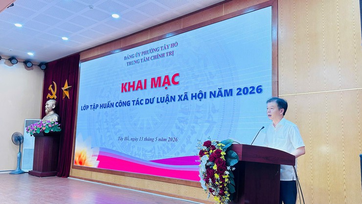 Trung tâm Chính trị phường Tây Hồ tổ chức khai mạc lớp tập huấn công tác dư luận xã hội năm 2026- Ảnh 1.