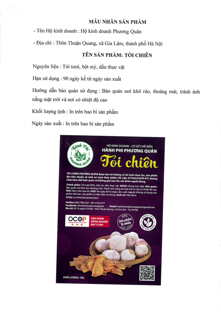 Bản tự công bố sản phẩm Tỏi chiên- Ảnh 3.