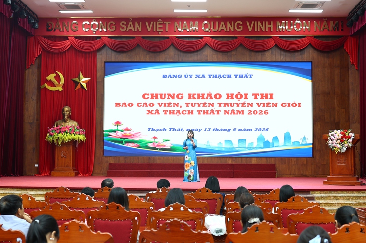 Xã Thạch Thất sôi nổi Chung khảo Hội thi Báo cáo viên, tuyên truyền viên giỏi năm 2026- Ảnh 8.