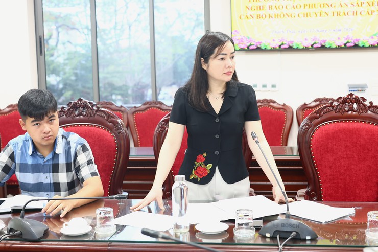 THƯỜNG TRỰC ĐẢNG ỦY XÃ THẠCH THẤT HỌP NGHE BÁO CÁO PHƯƠNG ÁN SẮP XẾP NGƯỜI HOẠT ĐỘNG KHÔNG CHUYÊN TRÁCH ĐỢT 2- Ảnh 1.