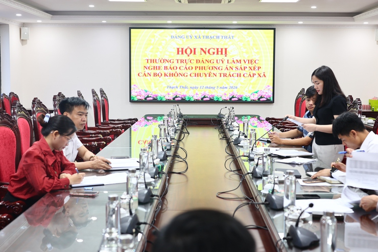 THƯỜNG TRỰC ĐẢNG ỦY XÃ THẠCH THẤT HỌP NGHE BÁO CÁO PHƯƠNG ÁN SẮP XẾP NGƯỜI HOẠT ĐỘNG KHÔNG CHUYÊN TRÁCH ĐỢT 2- Ảnh 2.