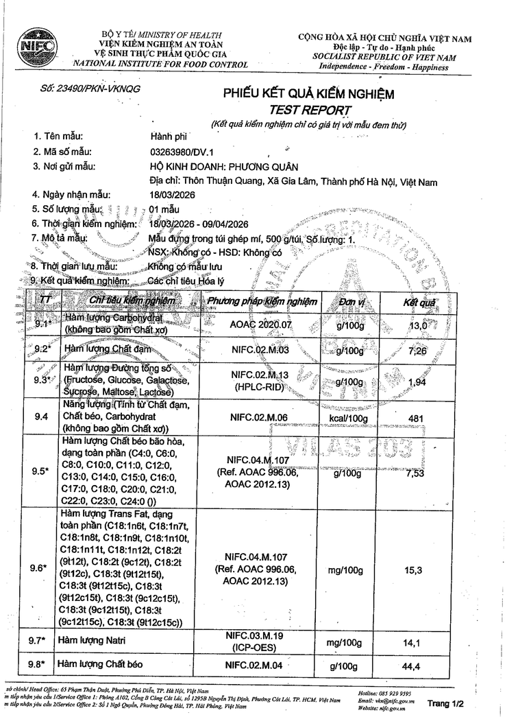 Bản tự công bố sản phẩm Hành phi- Ảnh 5.