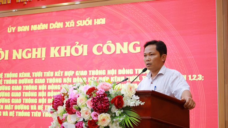 Xã Suối Hai tổ chức hội nghị khởi công các dự án cải tạo, nâng cấp hệ thống đường giao thông nội đồng, kênh tưới, tiêu và hệ thống tiêu thoát nước trên địa bàn xã.- Ảnh 4.