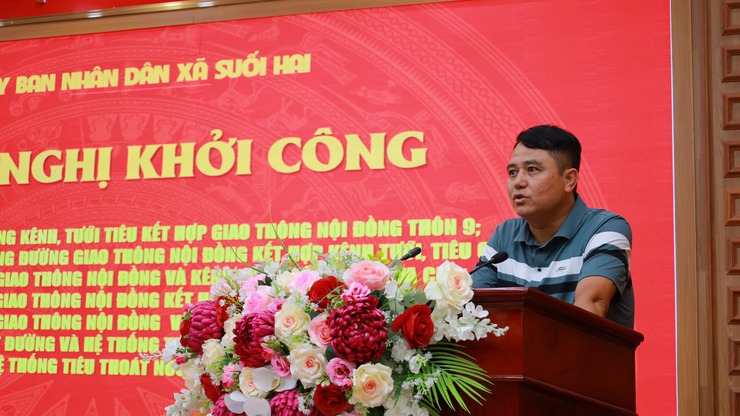 Xã Suối Hai tổ chức hội nghị khởi công các dự án cải tạo, nâng cấp hệ thống đường giao thông nội đồng, kênh tưới, tiêu và hệ thống tiêu thoát nước trên địa bàn xã.- Ảnh 3.
