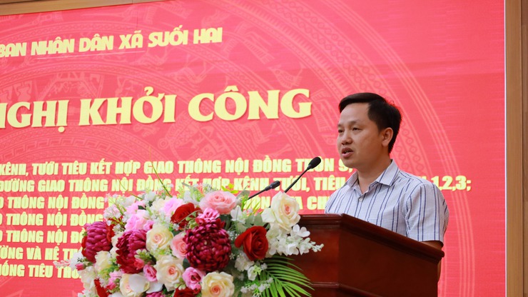 Xã Suối Hai tổ chức hội nghị khởi công các dự án cải tạo, nâng cấp hệ thống đường giao thông nội đồng, kênh tưới, tiêu và hệ thống tiêu thoát nước trên địa bàn xã.- Ảnh 5.
