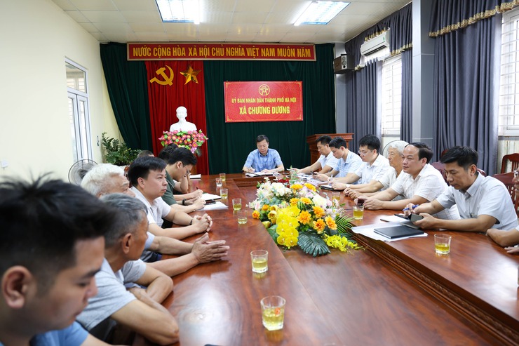 Xã Chương Dương công bố, bàn giao mặt bằng dự án tu bổ, tôn tạo Đình Kỳ Dương- Ảnh 1.