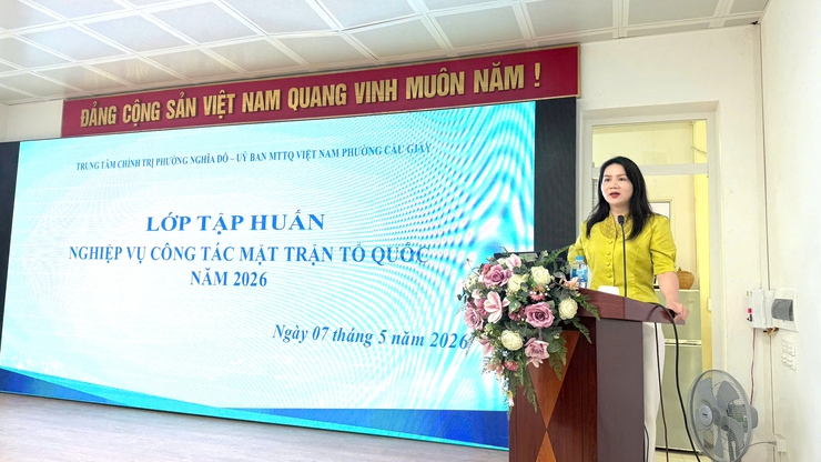 Phường Cầu Giấy bồi dưỡng kỹ năng ứng dụng AI cho cán bộ Mặt trận cơ sở- Ảnh 1.