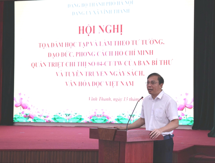Đảng ủy xã Vĩnh Thanh tổ chức Hội nghị nghiên cứu, học tập, quán triệt thực hiện Chỉ thị số 04-CT/TW của Ban Bí thư và tuyên truyền Ngày sách và Văn hóa đọc Việt Nam- Ảnh 8.
