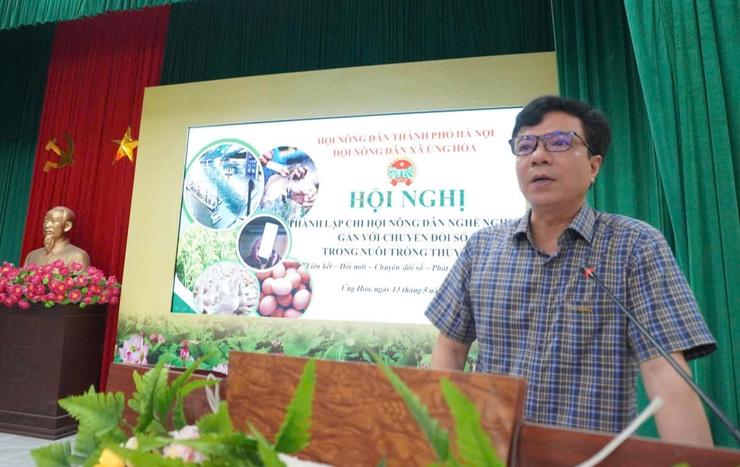 HỘI NÔNG DÂN XÃ ỨNG HÒA RA MẮT CHI HỘI NGHỀ NGHIỆP VÀ TỔ CHUYỂN ĐỔI SỐ TRONG NUÔI TRỒNG THỦY SẢN- Ảnh 1.