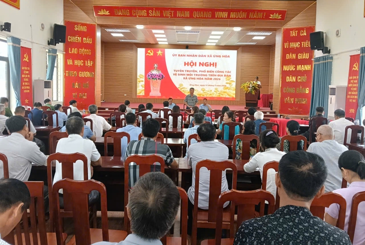 Ứng Hòa tăng cường quản lý vệ sinh môi trường, triển khai thu giá dịch vụ năm 2026.- Ảnh 1.