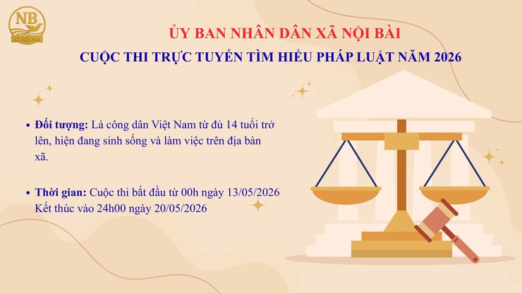 Hướng dẫn tham gia cuộc thi Tìm hiểu pháp luật trực tuyến xã Nội Bài năm 2026- Ảnh 1.