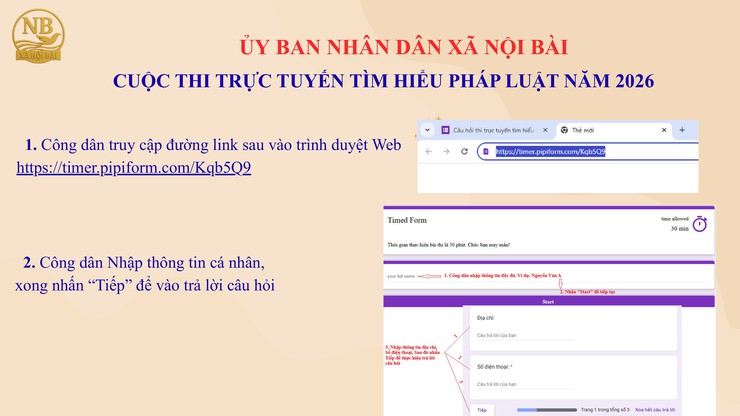 Hướng dẫn tham gia cuộc thi Tìm hiểu pháp luật trực tuyến xã Nội Bài năm 2026- Ảnh 3.