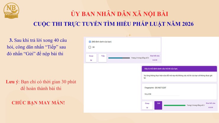 Hướng dẫn tham gia cuộc thi Tìm hiểu pháp luật trực tuyến xã Nội Bài năm 2026- Ảnh 4.