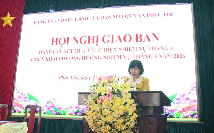 Xã Phúc Lộc tổ chức Hội nghị giao ban đánh giá kết quả thực hiện nhiệm vụ tháng 4, triển khai phương hướng nhiệm vụ tháng 5 năm 2026 theo mô hình "4 trục" tạo chuyển biến trong điều hành- Ảnh 3.