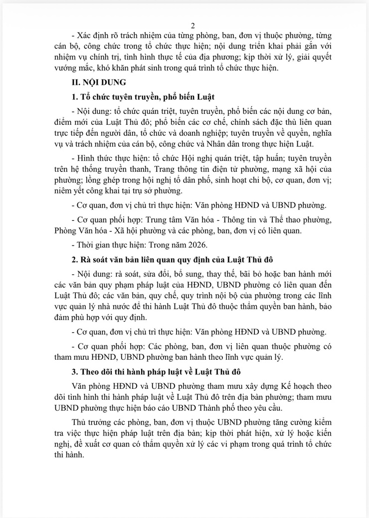 Phường Khương Đình triển khai thi hành Luật Thủ đô trên địa bàn phường- Ảnh 2.