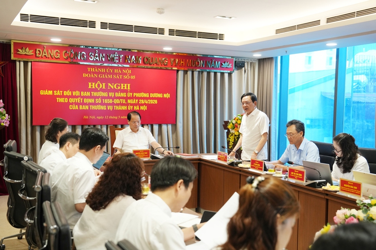 Đoàn giám sát số 05 Ban Thường vụ Thành uỷ làm việc với Ban Thường vụ Đảng uỷ phường Dương Nội- Ảnh 3.