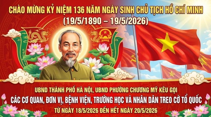 Thông báo treo cờ Tổ quốc chào mừng kỷ niệm 136 năm Ngày sinh Chủ tịch Hồ Chí Minh (19/5/1890 – 19/5/2026)”- Ảnh 1.