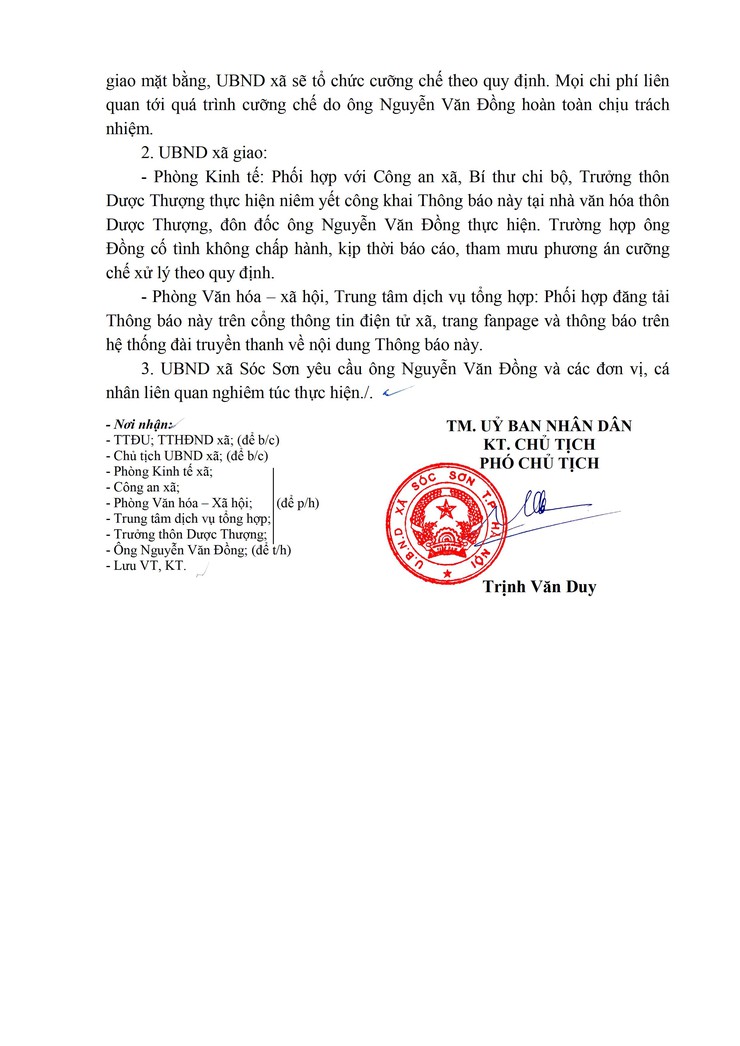 THÔNG BÁO THU DỌN CÂY CỐI, HOA MÀU, VẬT KIẾN TRÚC, CÔNG TRÌNH, TÀI SẢN TRÊN ĐẤT ĐỂ BÀN GIAO MẶT BẰNG DIỆN TÍCH ĐẤT CÔNG, ĐẤT CÔNG ÍCH TRÊN ĐỊA BÀN XÃ SÓC SƠN, THÀNH PHỐ HÀ NỘI- Ảnh 2.