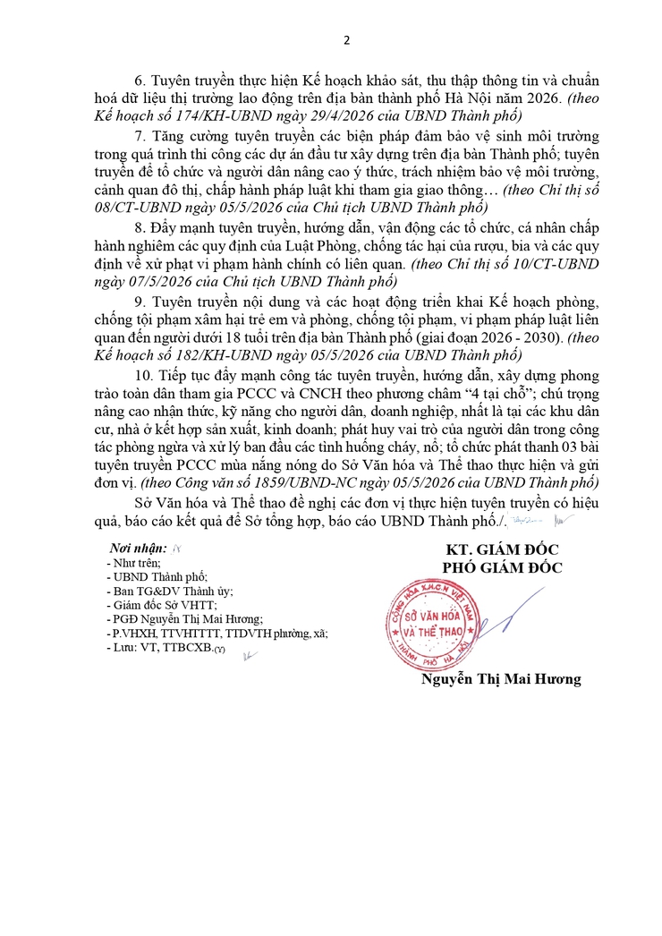 Công văn 2714/SVHTT-TTBCXB ngày 11/05/2026 của UBND Thành phố Hà Nội về việc triển khai tuyên truyền nội dung thông tin cơ sở Tuần 19- Ảnh 2.