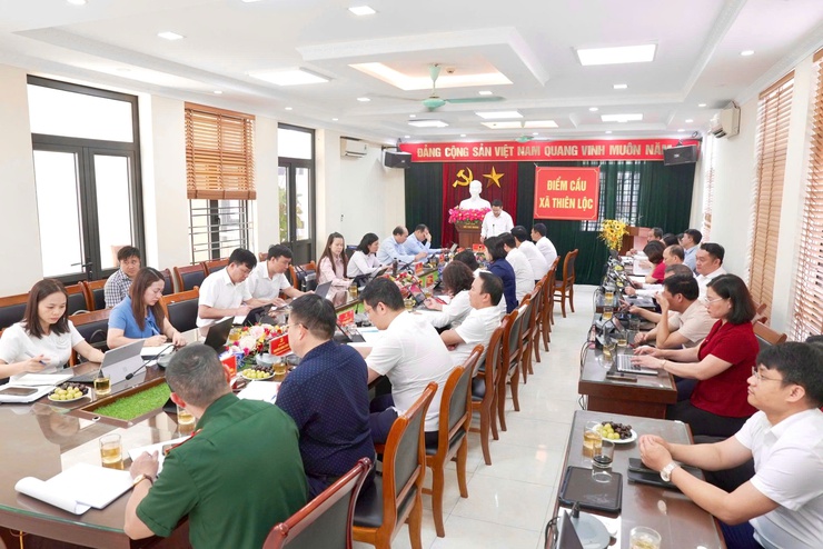 Đoàn Giám sát số 02 của Ban Thường vụ Thành ủy làm việc với Ban Thường vụ Đảng ủy xã Thiên Lộc- Ảnh 2.