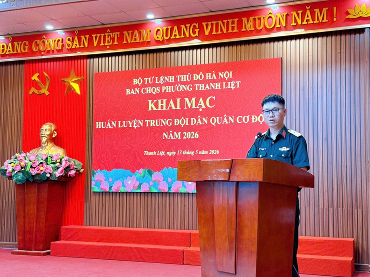 Ban CHQS phường Thanh Liệt khai mạc huấn luyện Trung đội Dân quân cơ động năm 2026- Ảnh 2.
