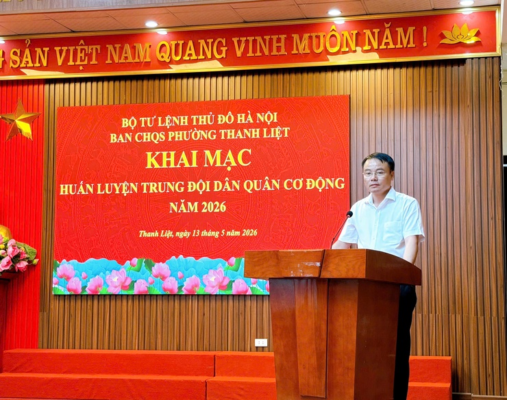 Ban CHQS phường Thanh Liệt khai mạc huấn luyện Trung đội Dân quân cơ động năm 2026- Ảnh 3.