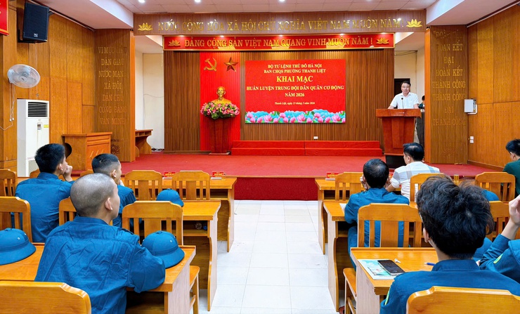 Ban CHQS phường Thanh Liệt khai mạc huấn luyện Trung đội Dân quân cơ động năm 2026- Ảnh 4.
