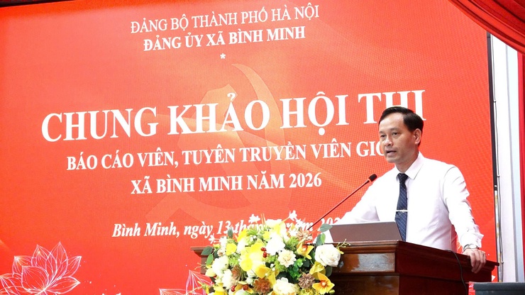 Bình Minh tổ chức Chung khảo Hội thi Báo cáo viên, tuyên truyền viên giỏi năm 2026- Ảnh 2.