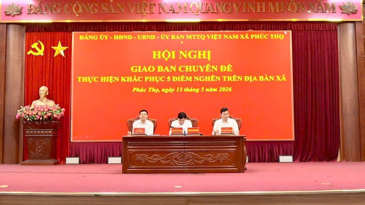 Phúc Thọ giao ban đánh giá kết quả triển khai thực hiện nhiệm vụ khắc phục các "điểm nghẽn" trên địa bàn- Ảnh 3.