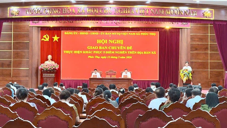 Phúc Thọ giao ban đánh giá kết quả triển khai thực hiện nhiệm vụ khắc phục các "điểm nghẽn" trên địa bàn- Ảnh 8.