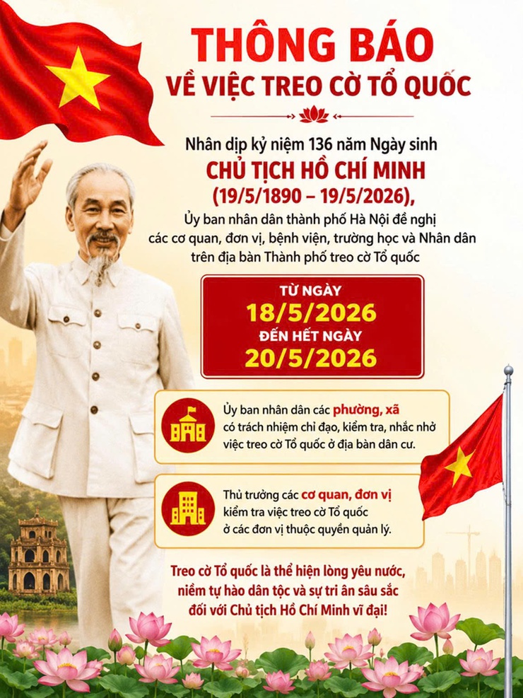 Xã Bình Minh đẩy mạnh tuyên truyền treo cờ Tổ quốc nhân kỷ niệm 136 năm ngày sinh Chủ tịch Hồ Chí Minh- Ảnh 1.