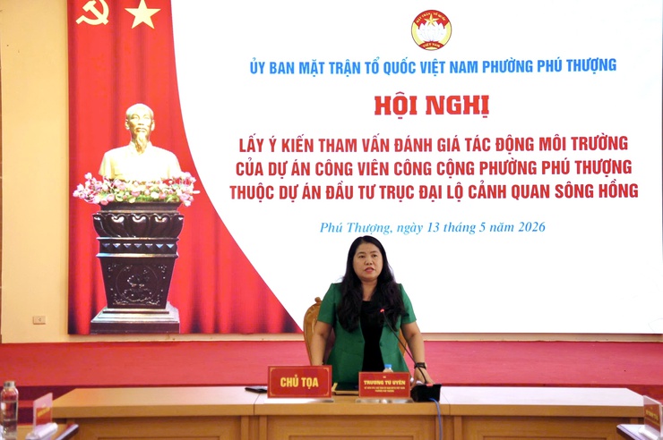 Phường Phú Thượng tổ chức Hội nghị lấy ý kiến tham vấn đánh giá tác động môi trường Dự án Công viên công cộng thuộc Dự án đầu tư trục đại lộ cảnh quan sông Hồng- Ảnh 6.