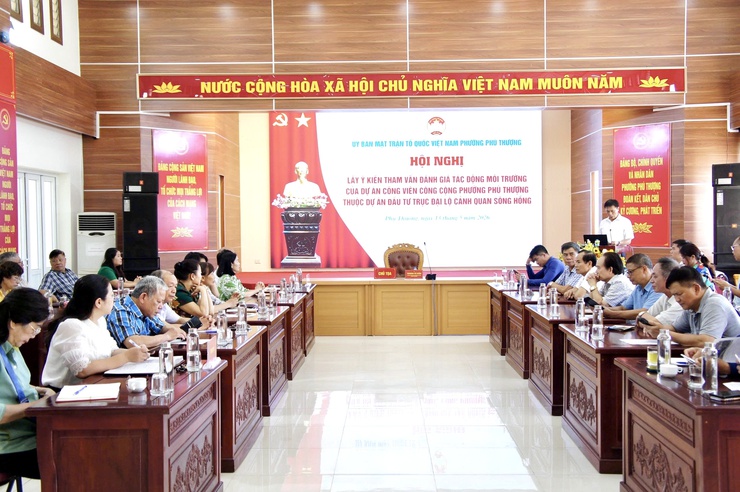 Phường Phú Thượng tổ chức Hội nghị lấy ý kiến tham vấn đánh giá tác động môi trường Dự án Công viên công cộng thuộc Dự án đầu tư trục đại lộ cảnh quan sông Hồng- Ảnh 1.