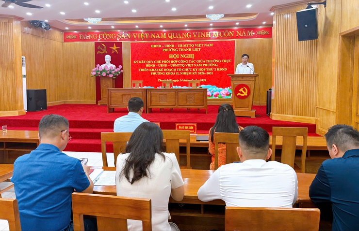 Thường trực HĐND – UBND - Ủy ban MTTQ Việt Nam phường Thanh Liệt ký kết quy chế phối hợp công tác- Ảnh 5.