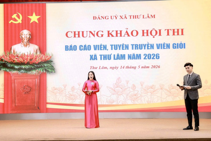 Xã Thư Lâm tổ chức Chung khảo Hội thi Báo cáo viên, tuyên truyền viên giỏi năm 2026- Ảnh 9.
