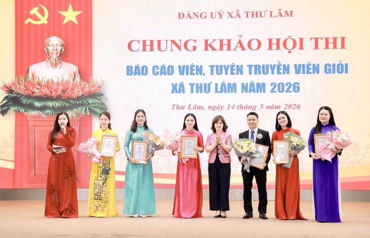 Xã Thư Lâm tổ chức Chung khảo Hội thi Báo cáo viên, tuyên truyền viên giỏi năm 2026- Ảnh 14.