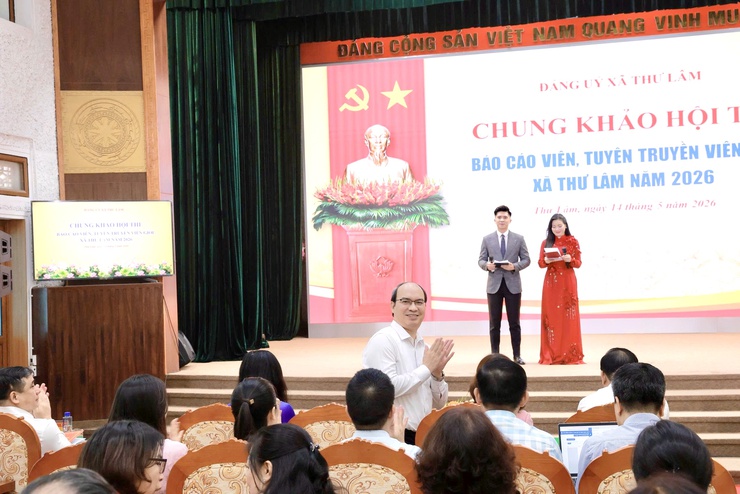 Xã Thư Lâm tổ chức Chung khảo Hội thi Báo cáo viên, tuyên truyền viên giỏi năm 2026- Ảnh 2.