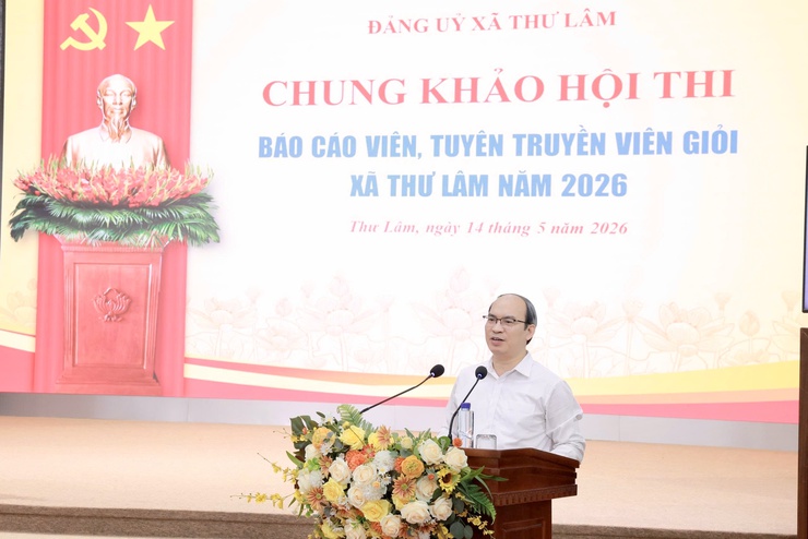Xã Thư Lâm tổ chức Chung khảo Hội thi Báo cáo viên, tuyên truyền viên giỏi năm 2026- Ảnh 6.