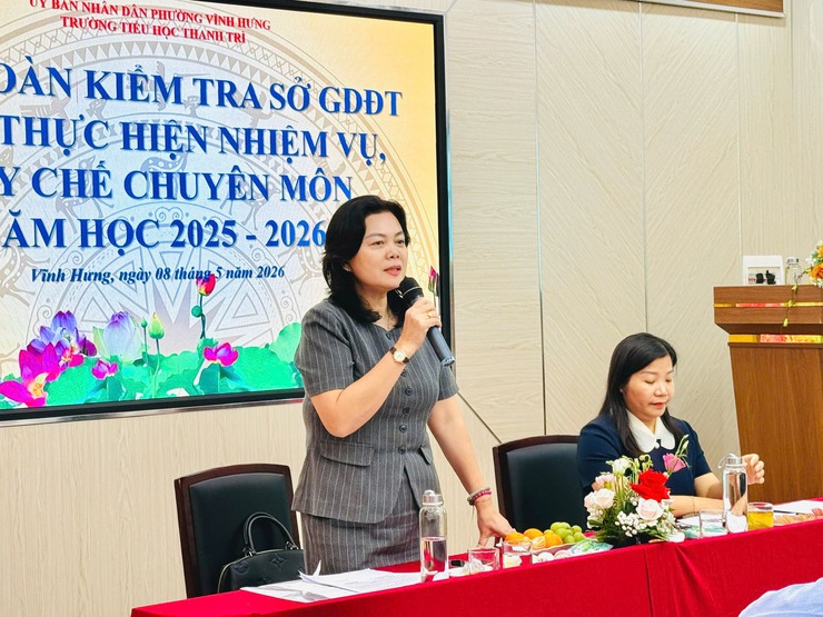 PHƯỜNG VĨNH HƯNG ĐÓN ĐOÀN KIỂM TRA CỦA SỞ GIÁO DỤC VÀ ĐÀO TẠO HÀ NỘI VỀ THỰC HIỆN NHIỆM VỤ GIÁO DỤC TIỂU HỌC HỌC KÌ II, NĂM HỌC 2025 – 2026- Ảnh 1.