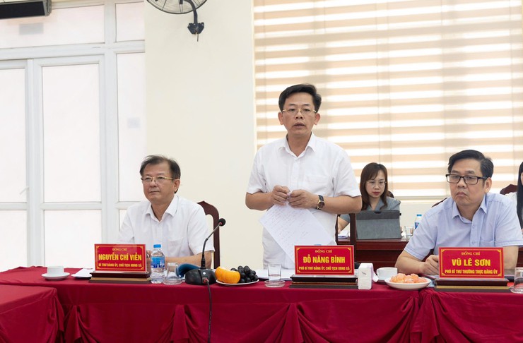 Đoàn giám sát số 7 của Thành ủy Hà Nội làm việc với Đảng ủy xã Ứng Thiên về công tác tổ chức, hoạt động chính quyền địa phương hai cấp- Ảnh 4.