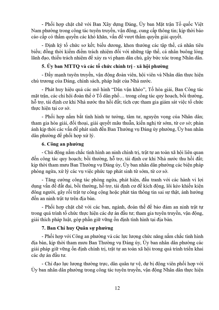 Kế hoạch Tuyên truyền, vận động trong thực hiện quy hoạch; bồi thường, hỗ trợ, tái định cư khi Nhà nước thu hồi đất trên địa bàn phường Bạch Mai- Ảnh 12.