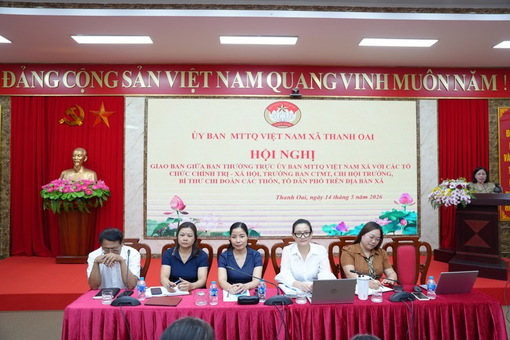 BAN THƯỜNG TRỰC UBMTTQ VIỆT NAM XÃ THANH OAI GIAO BAN VỚI CÁC TỔ CHỨC CHÍNH TRỊ - XÃ HỘI- Ảnh 1.