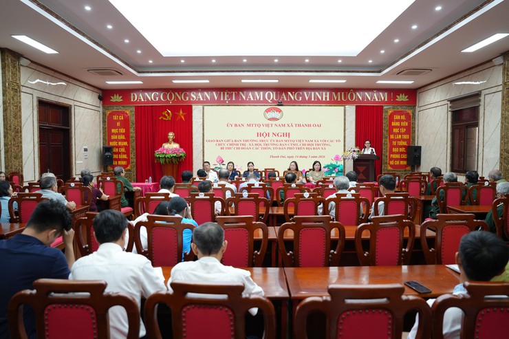 BAN THƯỜNG TRỰC UBMTTQ VIỆT NAM XÃ THANH OAI GIAO BAN VỚI CÁC TỔ CHỨC CHÍNH TRỊ - XÃ HỘI- Ảnh 5.