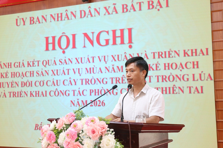 UBND xã Bất Bạt tổ chức hội nghị đánh giá kết quả sản xuất vụ Xuân và Triển khai kế hoạch sản xuất vụ Mùa năm 2026.- Ảnh 5.