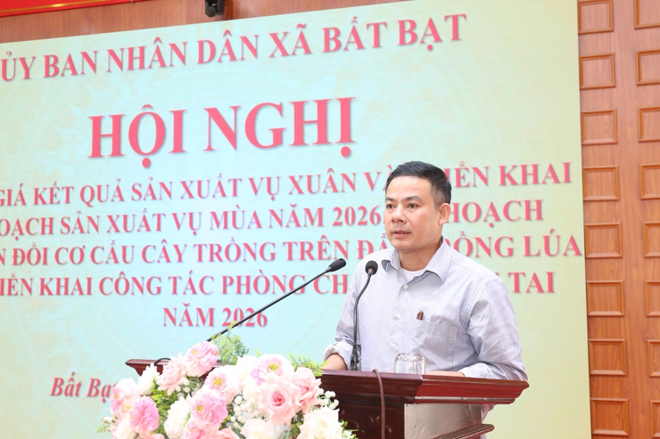 UBND xã Bất Bạt tổ chức hội nghị đánh giá kết quả sản xuất vụ Xuân và Triển khai kế hoạch sản xuất vụ Mùa năm 2026.- Ảnh 7.