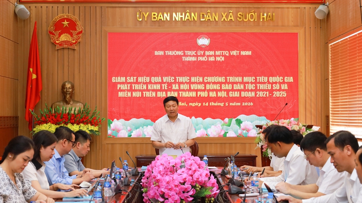 Đoàn giám sát Ủy ban MTTQ Việt Nam thành phố Hà Nội làm việc tại xã Suối Hai về Chương trình mục tiêu quốc gia vùng đồng bào dân tộc thiểu số và miền núi- Ảnh 2.