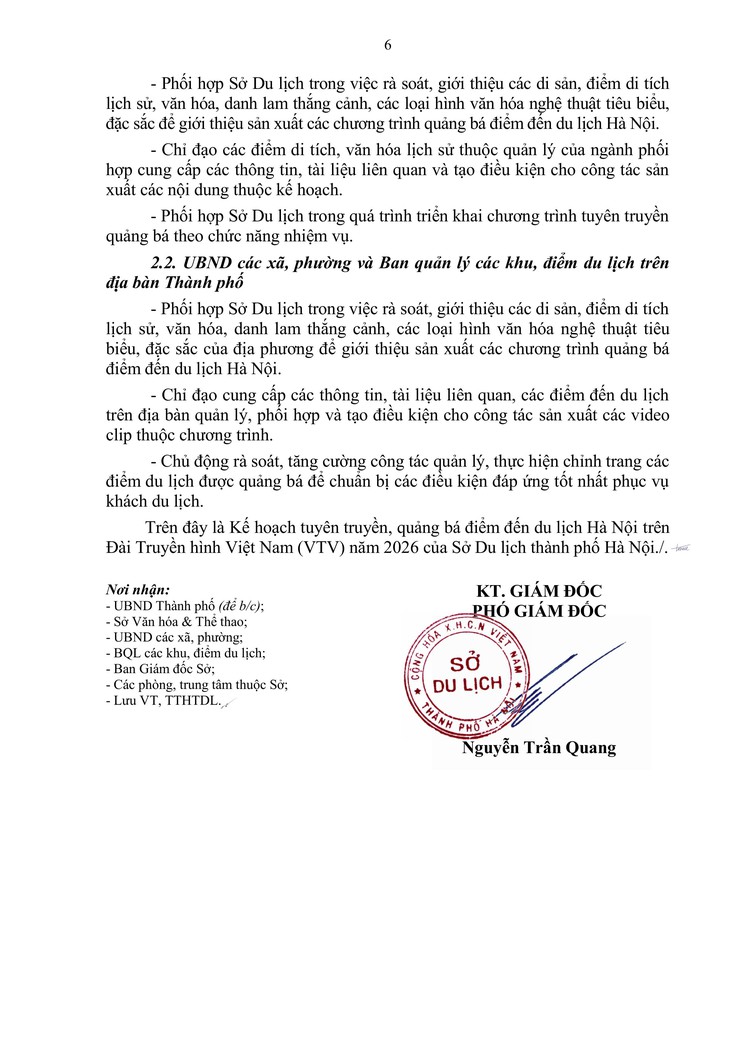 Hà Nội đẩy mạnh tuyên truyền, quảng bá du lịch trên VTV năm 2026- Ảnh 6.